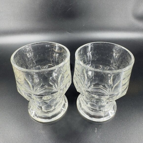 1960s Viking Glass Georgian Honeycomb Tumbler Clear Glasses Set 2 Vintage Glass - Picture 6 of 10
